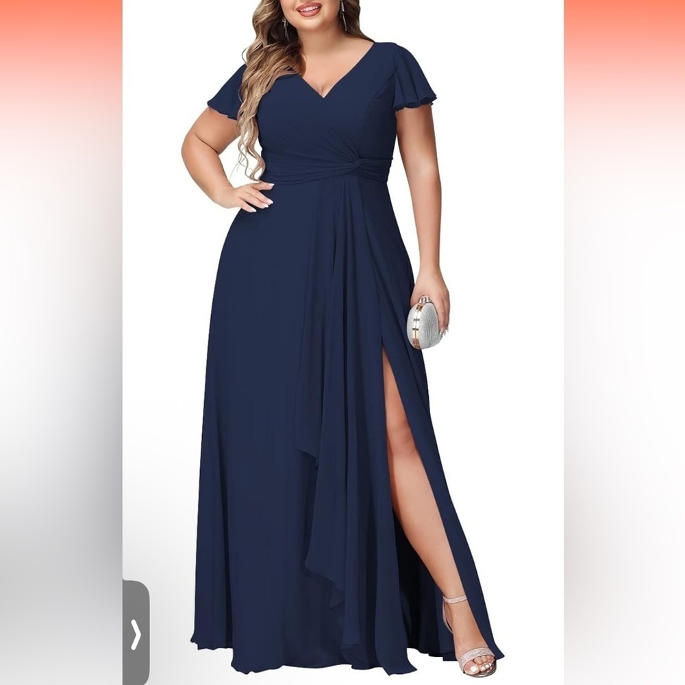 NWT Lavetir Elegant Navy Maxi Dress
